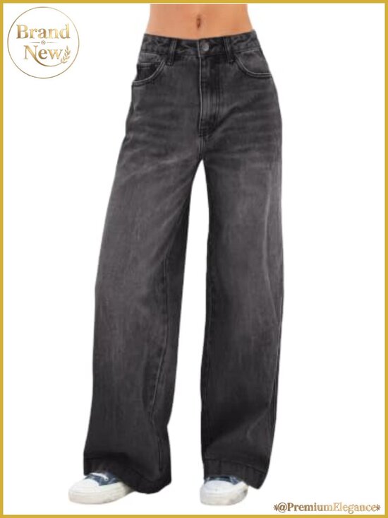 Denim - Wide Leg Baggy Jeans High Waist Stretchy Denim Pants Y2K